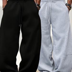 TEMU (그랜드 카니발 + 할로윈) 남성용 루즈 조거 팬츠 한 쌍 - 드로스트링과 커프스 발목이 있는 탄성 허리 밴드가 특징이며, 올 시즌 캐주얼 스트리트웨어 및 운동복으로 적합합니다. 헬스장, 조깅에 이상적인 포켓이 장착되어 있습니다.