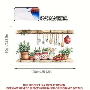 TEMU 2D 평면 프린팅 1개 주방 벽 스티커 60×90cm 