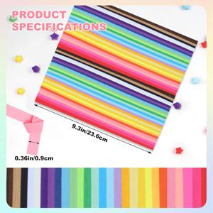 TEMU 2060장, 종이 접기 용지 - 27색 혼합, 양면 별 모양 종이 스트립 DIY 손공예용