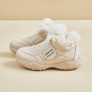 TEMU 여성용 겨울 따뜻한 플리스 안감 두꺼운 슬립온 앵클 부츠, 플러시 안감 & 아치 지지 - 올 시즌 캐주얼 신발, 합성 커버 갑피, 겨울 부츠, 내구성 PVC 밑창