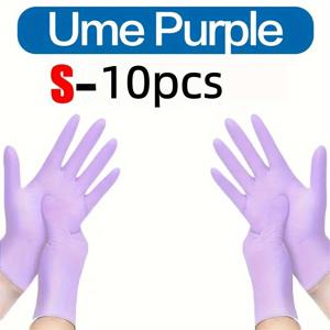 TEMU 일회용 나이트릴 장갑, 연보라색, 두껍고 내구성 강화, 무분말 및 무라텍스, 타투 스튜디오, 미용실, 식당 청소, 애완동물 관리에 적합