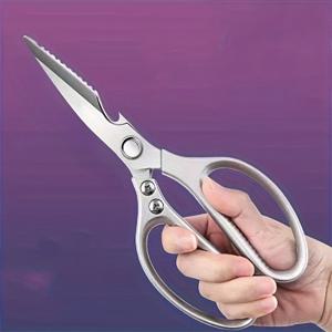 TEMU 스테인리스 스틸 주방 가위 | 다기능 야외 고기 가위, 양손잡이용, HFQHFQ - 가정, 식당, 트리밍, 원예, 도축장 주방 용품에 적합