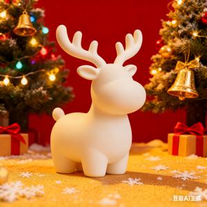 TEMU 싱글 크리스마스 사슴 장식 - 매력적인 흰색 사슴 인형, 크리스마스 트리 장식에 적합, 축제 분위기의 홈 데코 터치, 사랑스러운 휴일 선물 제안, 부드러운 느낌, 크리스마스 장식의 따뜻함을 강화