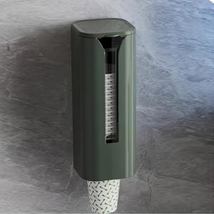 TEMU 대용량 벽걸이형 자동 컵홀더 1개 - 고강도 접착식/나사 고정식 종이컵 디스펜서, 공간 절약형, 가정, 주방, 사무실, 카페, 호텔용 - 모던 플라스틱 컵 정리함