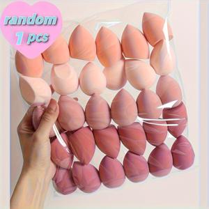 TEMU 랜덤 원 멀티 컬러 메이크업 스펀지 | 초극세사, 건식 & 습식 사용, 자연스러운 블렌딩, 정밀한 발림성, 얼룩 없이 & 끈적임 없음, 모든 메이크업 제품에 적합, 부드러운 발림성, 저자극성 PU 소재