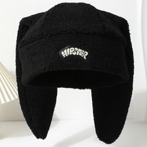 TEMU 여성을 위한 한국 스타일의 레트로 인조 양털 따뜻한 귀마개 모자. 겨울 스노우 스포츠, 방풍 사이클링에 적합하며, 토끼 귀 디자인으로 데이트, 쇼핑, 사진 촬영, 캐주얼 야외 바베큐, 캠핑, 스트리트 사진 촬영에 완벽합니다.