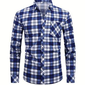 TEMU 긴팔 셔츠 봄/가을 체크 자켓 포켓 포함