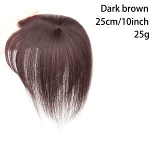 TEMU 여성용 인모 탑피스 가발 - 자연스러운 직모 두꺼워지는 헤어피스, 가벼우면서 편안함, 풍성한 즉각적인 볼륨, 모든 인종에 맞는 범용 사이즈