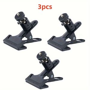 TEMU 360도 회전 짐벌 클램프가 있는 다용도 금속 고정대, 기타, 디지털 카메라, DSLR 카메라, , 손전등, 마이크, 라이브 스트리밍 도구, 셀카 도구 등에 적합. 보조 마운팅 브래킷은 테이블이나 폴에 클램핑 가능. 디지털 전자 제품 설치 어댑터 액세서리