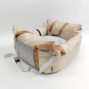 TEMU 작은 개 자동차 시트 - 기억 폼으로 만든 내구성 있는 검정색과 회색 애완 동물 부스터, 안전한 여행을 위한 클립 온 리쉬, 보관 포켓, 최대 25파운드, 여행용 캐리어 침대|안전한 개 시트|내구성 있는 개 시트