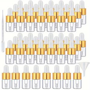 TEMU 2ml 투명 50팩 에센셜 오일 드로퍼 병 2ml 작은 투명 유리 드로퍼 병 향수 화장품 샘플 바이알 유리 눈물병, 휴대용 빈 리필 가능 2ml 드로퍼 병