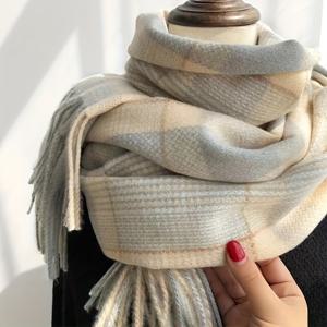 TEMU 1개 여성용 연령 감소 밀크쉐이크 그린 인조 캐시미어 스카프, 겨울철에 상쾌하고 스타일리시함, 학생들을 위한 다용도 긴 따뜻한 숄