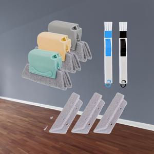 TEMU 8피스 창문 홈 청소 브러쉬 세트, 홈 갭 브러쉬 3개, 창문 트랙 브러쉬 2개, 먼지 스크래퍼, 교체용 천 3개 포함 - 플라스틱 손잡이가 있는 다용도 재사용 가능 도구 키트, 거실, 침실, 야외, 욕실, 주방에 적합