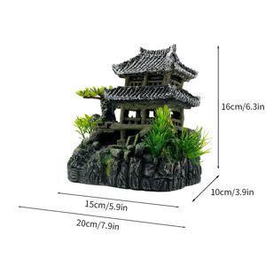 TEMU 강남 스타일 수원 건물 장식품, 윈허 탑 - 정원 실내외 조경 장식품 - 어항 조경 모조 산 수족관 장식 레진 하우스