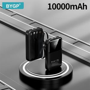 TEMU 1개 초고속 충전 모바일 파워 뱅크 10000mAh/20000mAh - 아이폰 PD 20W 및 QC2.0/22.5W에 적합, 케이블 포함(USB-A/타입-C/MCCIO), LED 디스플레이, 야외 캠핑 비상 백업 배터리 팩|보조배터리|보조배터리20000