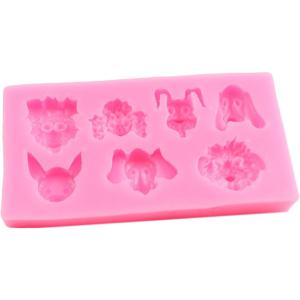 TEMU 강아지 머리 실리콘 몰드, 펜던트, 케이크 장식, 컵케이크 토퍼, 초콜릿, 사탕, 폴리머 클레이, 그리고 гум 페이스트에 완벽
