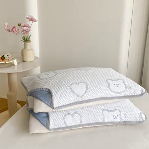 TEMU 1개 쿨링 베개 커버 - 통기성 좋은 퀼팅 질감, 380그램 폴리에스터 섬유, 열기 및 땀을 많이 흘리는 사람에게 적합한 봉투형 잠금 - 가정, 침실, 호텔용 세탁기 사용 가능 - 사계절 선물 (베개 속통 미포함)