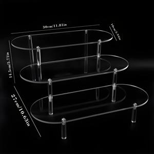 TEMU 1개 다층 아크릴 디스플레이 선반, 투명 사다리형, 타원형 디자인, 핸드 모델 및 향수병 보관용 테이블탑 부스터