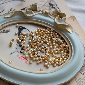 TEMU 30개 4mm 초소형 빈티지 스타일 은색 및 금색 베이스 인조 진주 버튼, 인형 옷장식용
