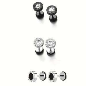 TEMU 패션 스테인리스 스틸 패턴 귀걸이, 빈티지 라운드 디스크 스터드, 귀뼈 스터드, 유럽 및 미국 스타일 심플 캣아이 귀걸이, 창의적인 패션 정교한 다용도 변색 없는 고급 스테인리스 스틸 귀걸이, 남성용 귀걸이, 플랫 케이크형 레진 귀걸이