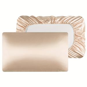 TEMU 2개 세트 새틴 탄성 베개커버, 부드럽고 편안한 새틴 소재, 간편한 설치, 가벼운 베이지색과 모발에 부드러움, 수면에 이상적, 홈 침실 사용에 적합, 여행용, 다양한 베개 사이즈에 맞음