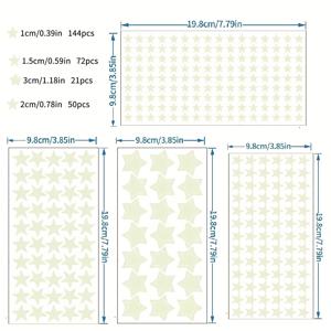 TEMU 287개 작은 야광 별자리 스티커, 방 장식용 자체 접착 천장 벽 스타 - 어둠 속 밤하늘 조명, 다양한 크기의 둥근 점 장식 데칼