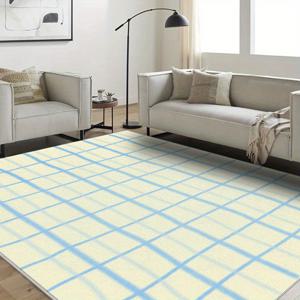 TEMU 1pc 라이트 옐로우 그리드 패턴 에어 매트, 가벼우면서 손쉽게 관리할 수 있는 여름과 가을 바닥 매트, 침실, 거실, 식당, 욕실, 발코니, 방 액세서리에 적합