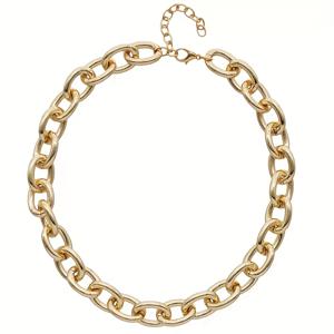 TEMU 세련되고 고급스러운 골드 스테인리스 스틸 캐주얼 스트리트 디톡스 여성 목걸이, 휴가 및 다용도 착용에 완벽.