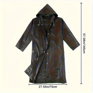 TEMU 가벼운 롱 - 튼튼한 EVA 소재, 조절 가능한 드로스트링 후드 디자인, 통기성 좋고 사이클링, 하이킹, 낚시에 적합 - 사이클리스트를 위한 블랙 레인 기어 | 풀 커버리지 레인 장비 | 지퍼형 수납 공간 포함