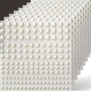 TEMU 1 세트 10장, 1650개, 진주 스티커, 자가 접착, 합성 보석 장식, 파티, 발렌타인데이 선물, 어버이날 선물, 휴일 및 무지개 선물에 적합. 제공되는 크기는 3mm, 4mm, 5mm 및 6mm입니다.