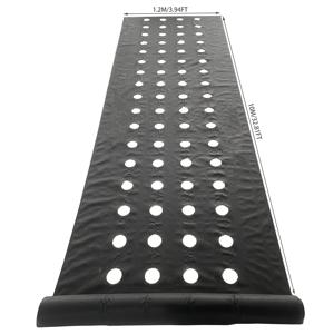 TEMU 1.2m x 10m 펀칭 잡초 방지 시트 | 행당 4개 구멍, 직경 8cm, 통기성 및 투과성 부직포 소재, 검정색 PP, 딸기, 토마토, 채소 등 짧은 재배 기간 작물에 적합, 수동 제초 없이 잡초 억제