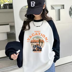 TEMU 소녀용 긴팔 티셔츠 - 라운드넥 루즈핏, 중간 스트레치 니트 셔츠, 일상 및 정장용 - 봄/가을 캐주얼 블라우스, 학교, 파티, 가족 나들이용 - 소녀 의류, 기하학 패턴 탑, 편안한 핏, 스타일리시 블라우스, 통기성 원단, 아동복, 야외 활동에 완벽