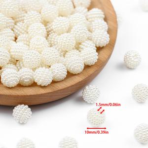 TEMU 10/12/14/20mm 크리미 화이트 아크릴 - DIY 주얼리 만들기, 목걸이, 팔찌, 키체인 & 가방 장식용 대형 구형 비즈 - 광택 있는 균일 (10mm, 12mm, 14mm, 20mm) - 여성 액세서리용 내구성 있는 공예 비즈