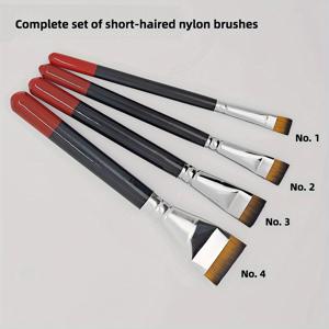 TEMU 단단한 숱의 나일론 소재로 제작된 대형 래커 브러쉬. 래커 장식 및 유화에 적합하며, 예술용 재료를 위한 작은 납작 펜이 함께 제공됩니다.