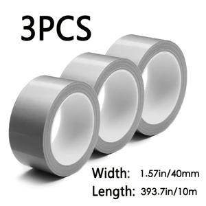 TEMU 3롤의 강력 테이프, 1.57인치 x 393.7인치 - 강력한 접착력, 잔여물 없음, 천, 금속 등에 적합. 실내 및 실외 사용에 이상적이며, 콘크리트 방수에 완벽한 흰색 테이프입니다.|줄자