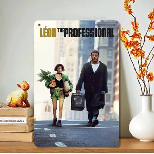TEMU 2D 플랫 - 포스터 & 프린트 1개, 빈티지 영화 포스터 장식 - 'Léon: The Professional' 테마의 2D 플랫 아이론 사인 프린트, 가정 및 사무실 장식에 적합, 가정, 카페, 차고, 바에 이상적이며 크리스마스 이브 선물로도 좋습니다.