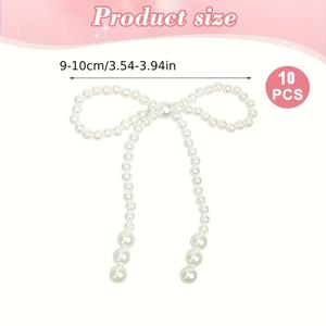 TEMU 크리스마스 트리 장식용 리본 10개 세트, 발렌타인데이 선물박스 장식, 인조 진주 리본, 가랜드 리본, 선물 포장, 웨딩 장식