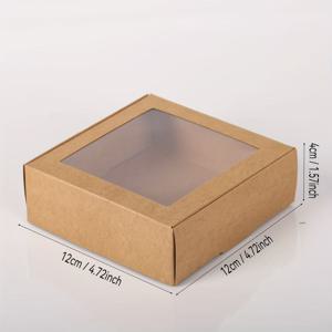 TEMU 30개 갈색 창문형 디스플레이 상자, 간편하고 우아한 포장 상자, 파티 선물 상자, 비누 및 건조 꽃 포장, 비즈니스 이벤트 포장, 가족 및 친구 모임 상자에 적합, 다양한 행사에 적용 가능