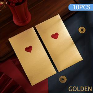 TEMU 10/16/32개입 하트 컷아웃이 있는 우아한 빨간색 봉투 - 발렌타인데이, 크리스마스, 결혼식, 새해를 위한 자체 접착 현금 선물 포장 - 고급 웨딩 초대장