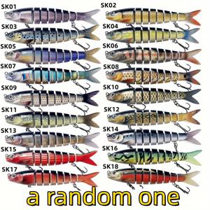 TEMU 랜덤 한 개/두 개 13.5cm 19g 관절형 루어 낚시 미끼 - 고품질 가라앉는 소프트 플라스틱, 3D 눈, 리얼리스틱 페인트, 유연한 움직임 & 강력한 훅 - 다양한 시나리오에서 사용 가능한 루어 낚시용품