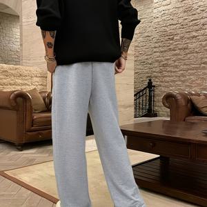 TEMU 남성용 스트레이트핏 조거 팬츠 - 신축성 있는 허리밴드 & 드로스트링, 루즈핏 트랙팬츠, 내구성 있는 소재, 사이드 포켓 - 헬스, 캐주얼, 수면용 (단색) - 세탁기 사용 가능한 편안한 남성용 운동복 하의|헬스복