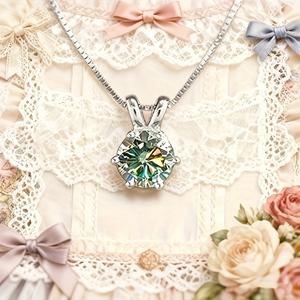 TEMU S925 스테인리스 실버 목걸이, 원형 보석 장식, 고급스럽고 몽환적인 디자인, 여성용 우아한 목걸이, , 선물용, 모든 계절|은목걸이