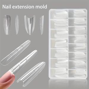 TEMU 150개 레이어드 네일 익스텐션 몰드, 오벌 및 롱 스틸레토 페이퍼리스 레이어드 네일 팁, 전문가용 네일 아트 도구 키트, 보관함 포함 풀 사이즈, 얇은 디자인, 내구성 있는 익스텐션 몰드, 전문 네일 도구 세트, 롱 스틸레토 및 아몬드 네일 익스텐션에 적합, 여성용 네일 아트 키트|네일|네일아트|네일팁