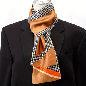 TEMU 남성용 하운드투스 패턴 스카프 - 레트로 네 가지 스타일 옵션 (넥타이, 초커, 랜야드), 매끄러운 질감, 캐주얼 & 포멀 의상에 적합한 멀티 기능 넥웨어 - 클래식 하운드투스 디자인