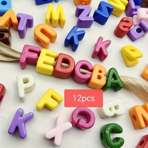 TEMU 대형 구멍 아크릴 알파벳 비즈 - DIY 공예, 휴대폰 체인, 키체인, 가방 참 & 모바일 제작용 컬러풀 A-Z 글자 비즈 - 비즈 스트링 공급품과 호환 가능