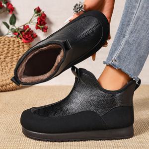 TEMU 여성용 패셔너블 심플 캐주얼 다용도 플리스 안감 따뜻한 부츠 한 쌍 | 겨울 야외 및 눈 sports에 이상적, 스타일리시하고 다용도 여성용 신발