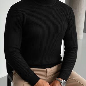 TEMU 남성용 하이넥 스웨터, 가을 겨울 다용도 커뮤터 편안한 풀오버, 남성 스웨터 1NG05