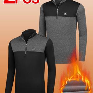 TEMU [1+1] 남성 도톰 기모 집업 긴팔 티셔츠 데일리무드(SY2OP3LT081M)