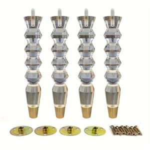 TEMU 아크릴 침대 옆 테이블, 화장대, 하드웨어, 투명 소파 다리, 캐비닛 다리, 테이블 다리, 커피 테이블 다리, 의자 다리