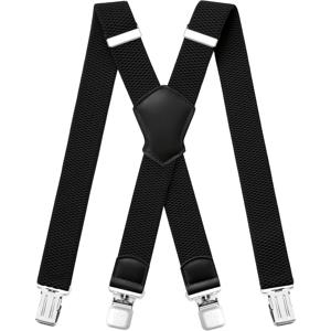 TEMU 남성용 옥수수알이 무늬 벨트 4cm 폭, 4개의 강력한 금속 클립이 달린 헤비듀티 서스펜더, 모든 남성과 여성에게 맞는 조절 가능한 탄력 있는 X자형, 작업용 청바지, 작업바지, 점프수트, 바지 등에 적합